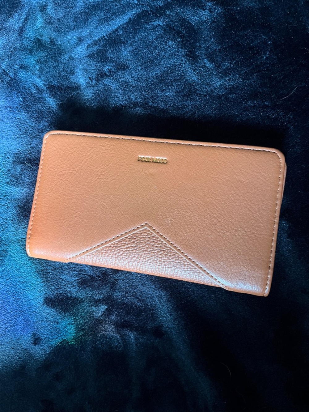 PIXI MOOD Faux Leather Zip Wallet - Light Brown